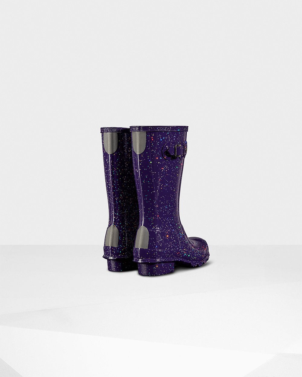 Kids Hunter Original Big Giant Glitter | Rain Boots Blue Purple | NZ-62897-TAPS